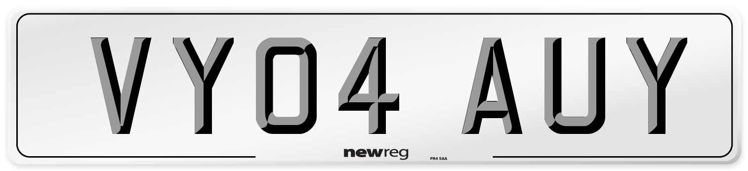 VY04 AUY Number Plate from New Reg